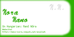 nora mano business card