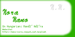 nora mano business card